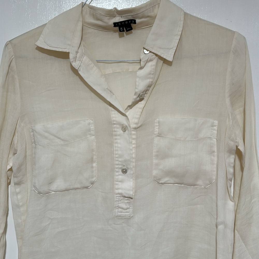 Theory sheer tunic style over shirt. Size medium. - Picture 3 of 6